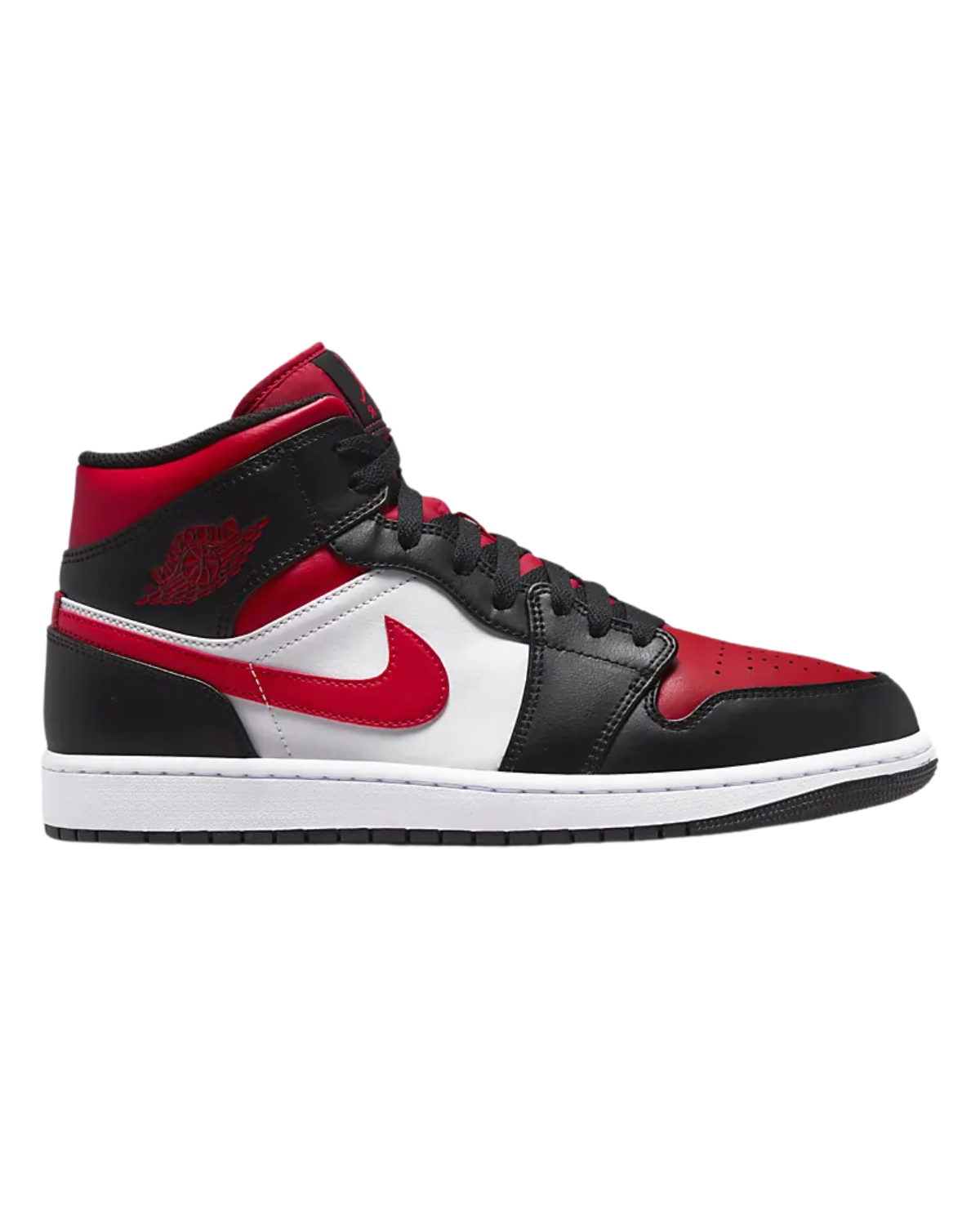 AIR JORDAN 1 MID ‘BLACK RED-FIRE WHITE’ SIZE 12