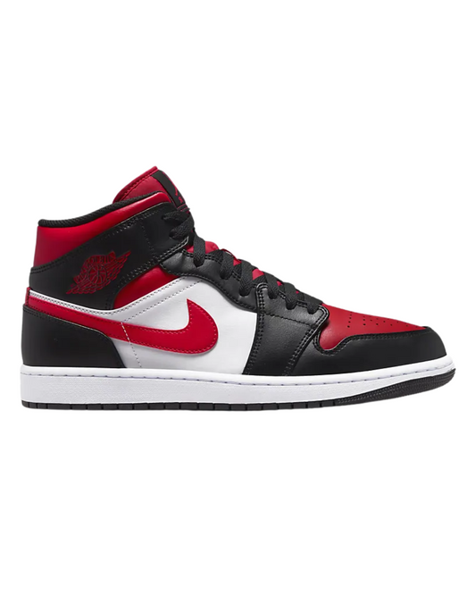 AIR JORDAN 1 MID ‘BLACK RED-FIRE WHITE’ SIZE 12